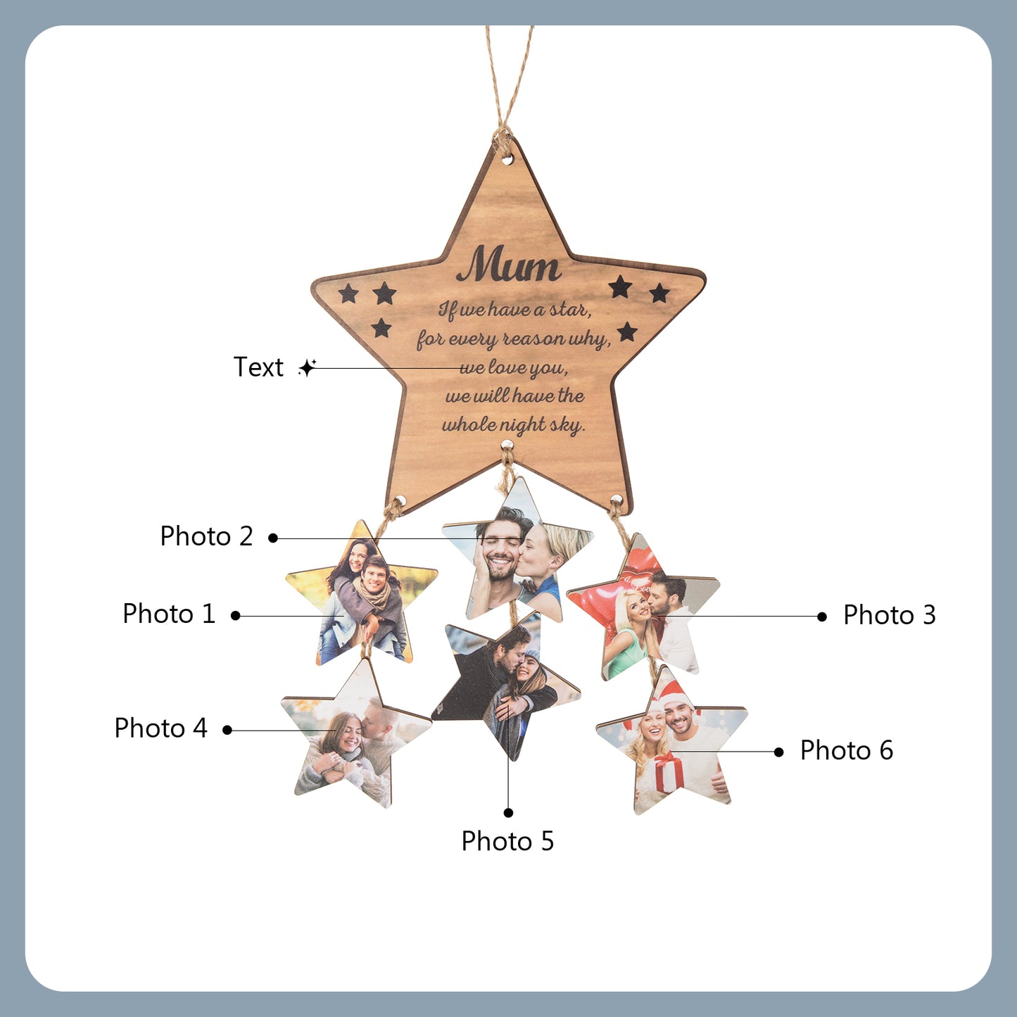 Custom Photo Star Ornament