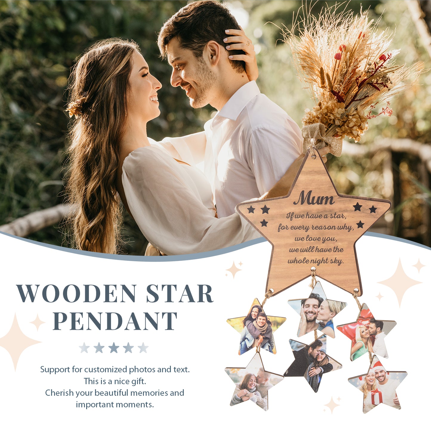 Custom Photo Star Ornament