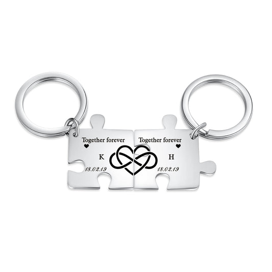 Custom Puzzle Couple Keychain