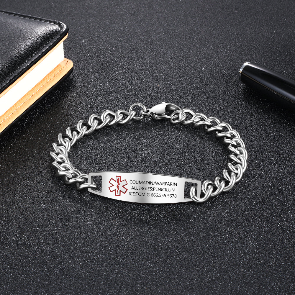 Custom Medical Titanium Steel Bracelet