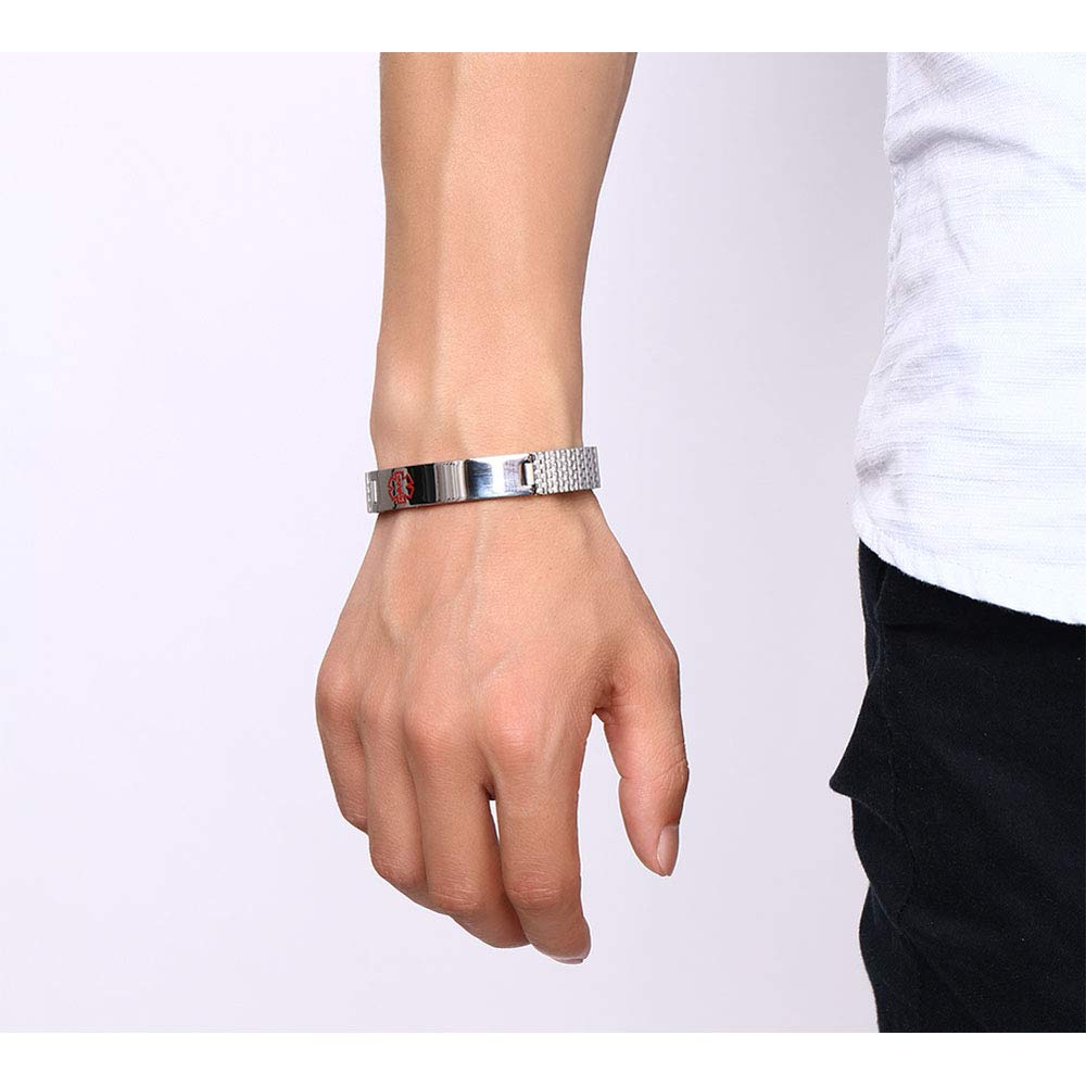 Stainless Steal Elasticity Medical Men's Bracelet