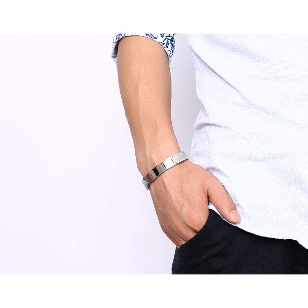 Stainless Steal Elasticity Medical Men's Bracelet