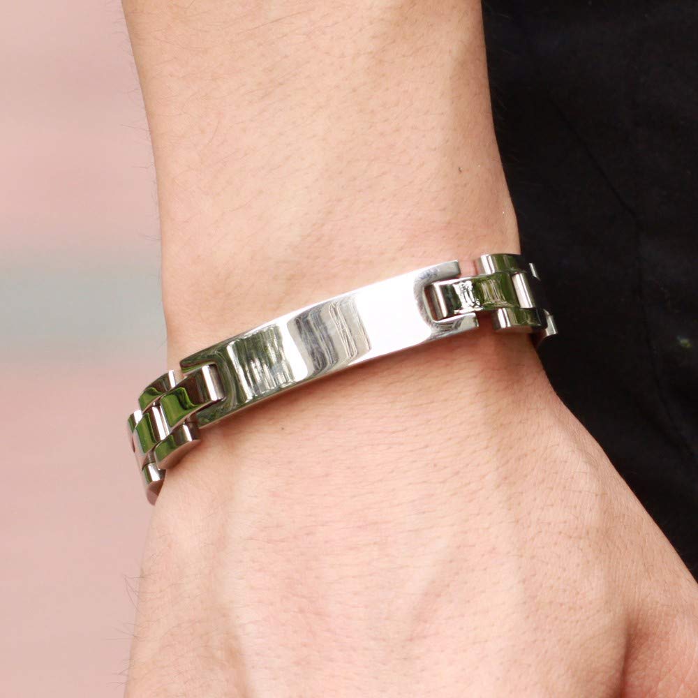 Stainless Steal Personalized Medical Men's Bracelet