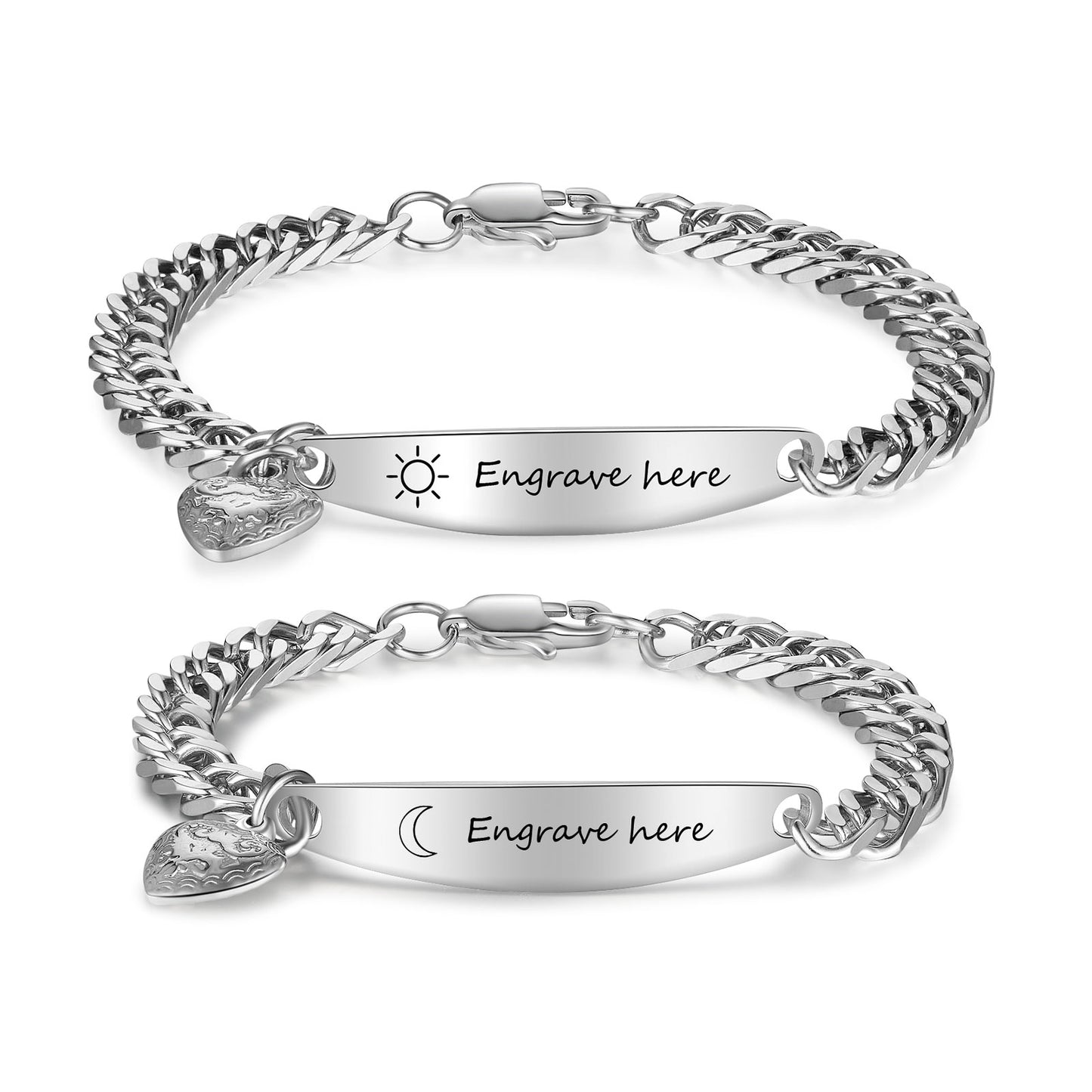 Custom Stainless Steel Couple Bracelet