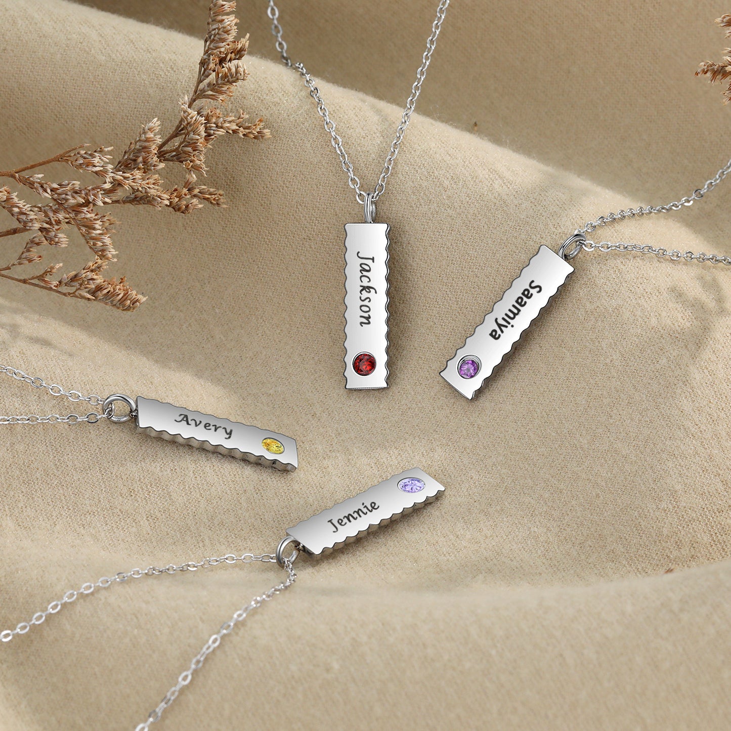 Custom Name Birthstone Necklace