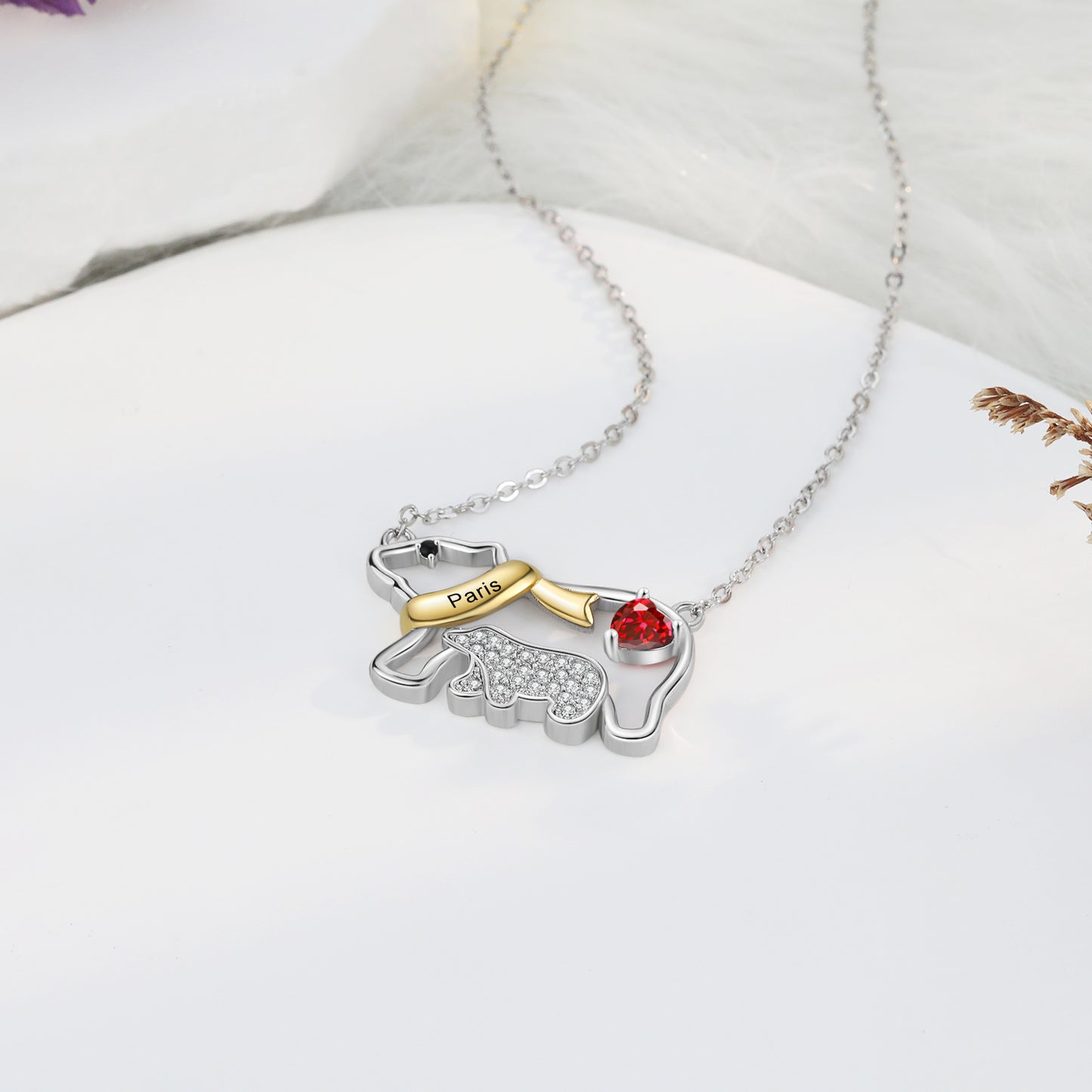 Polar Bear Mother and Child Necklace