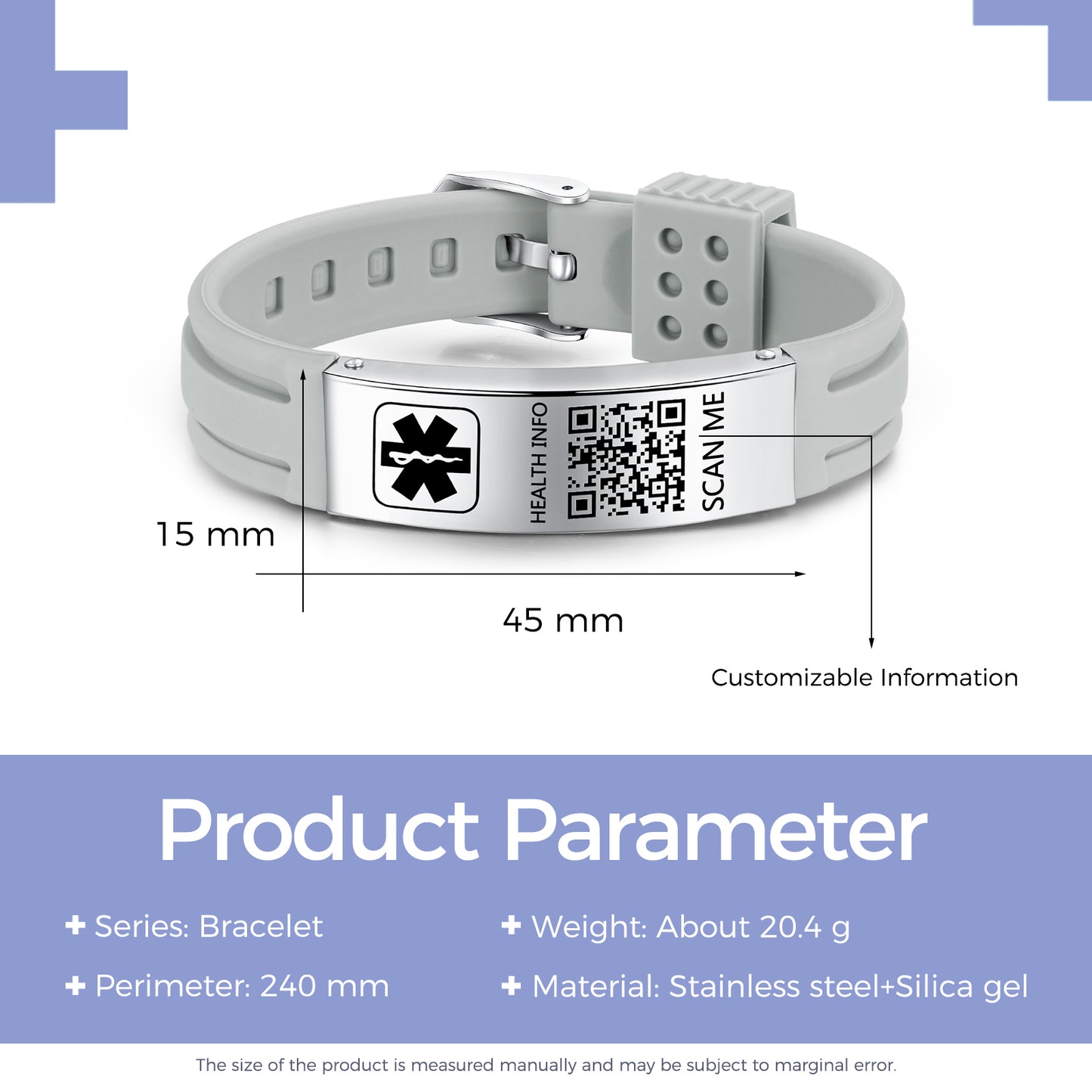 QR Code Medical Alert Bracelet