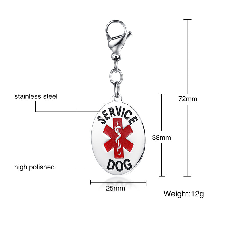 Engraved Stainless Steal Medical Dog Tag