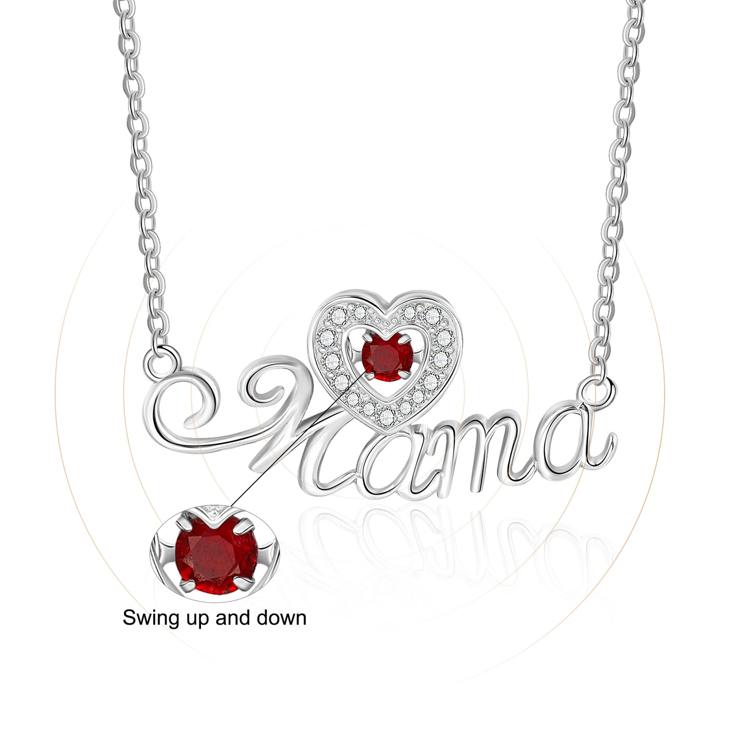 Custom Mama With Heart Shape Necklace