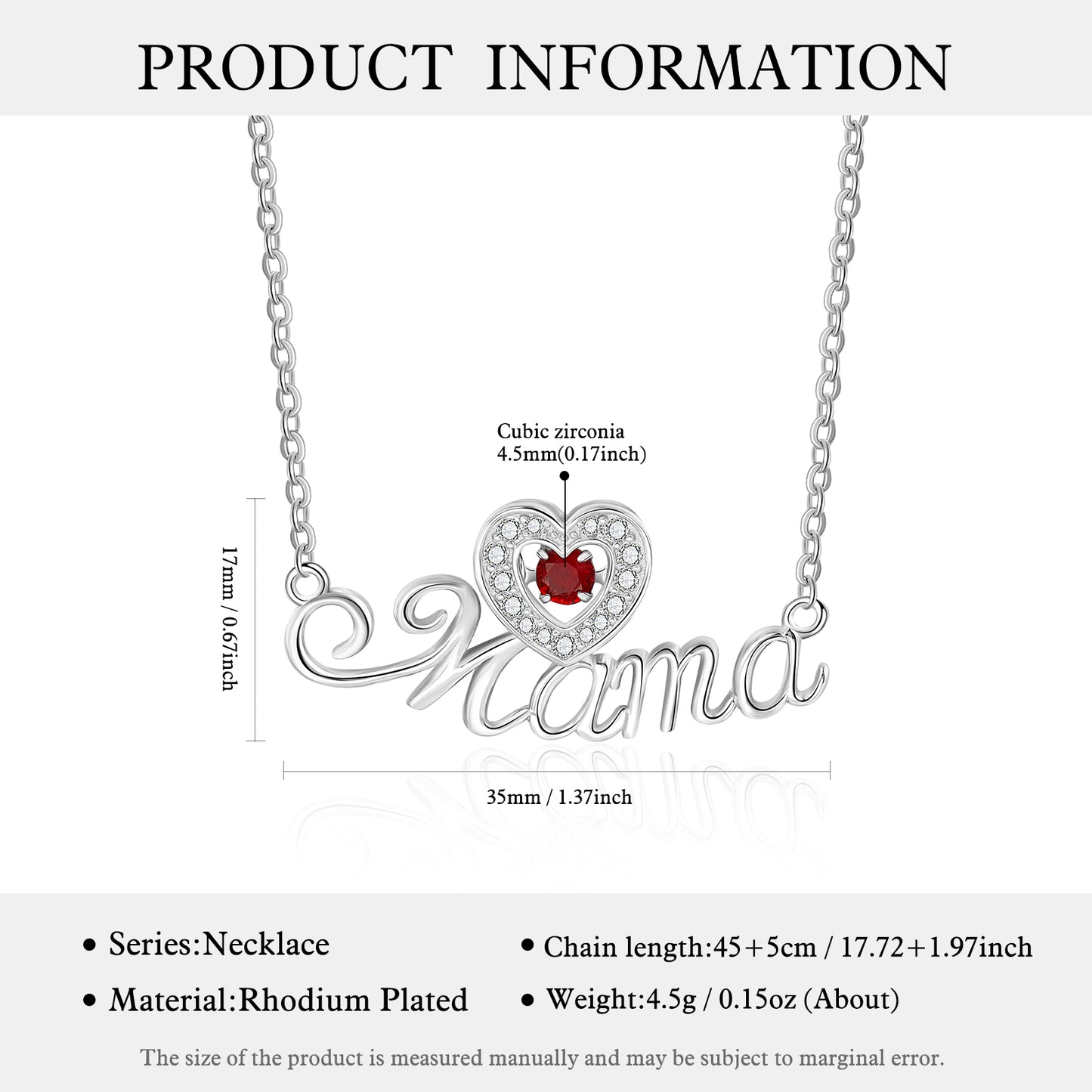 Custom Mama With Heart Shape Necklace