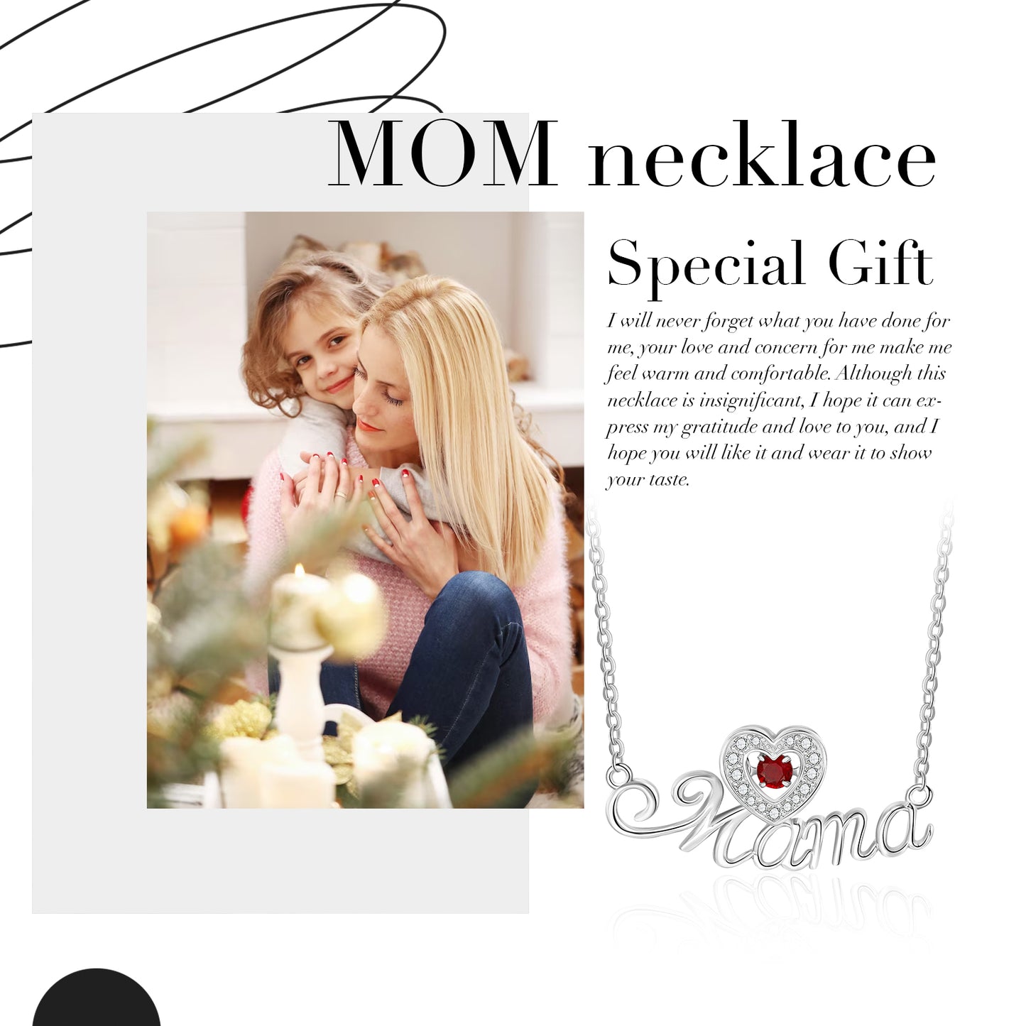 Custom Mama With Heart Shape Necklace