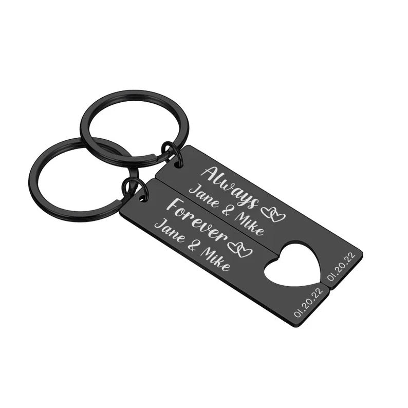 Custom Stainless Steel Couple Keychain