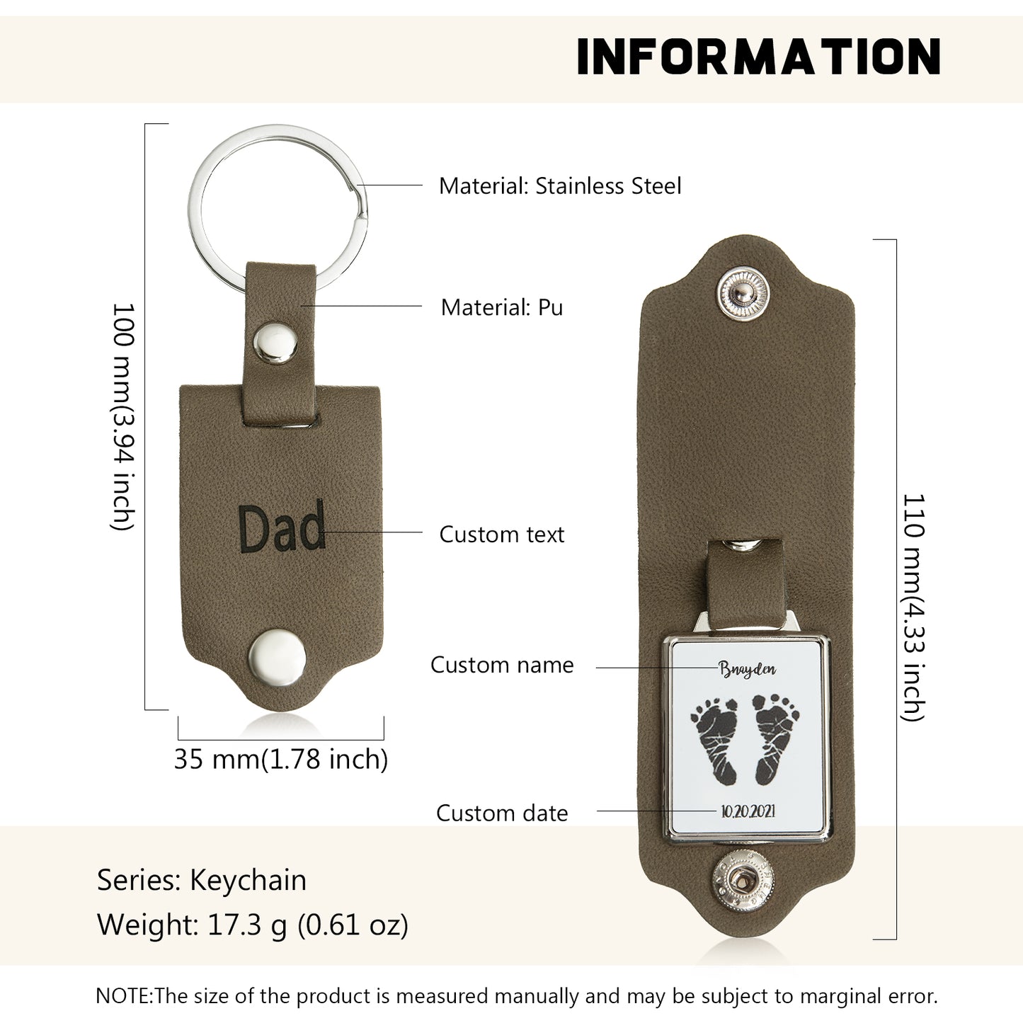 Custom Name Stainless Steel Keychain