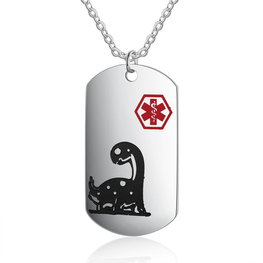 Custom Dinosaur Medical Necklace For Child