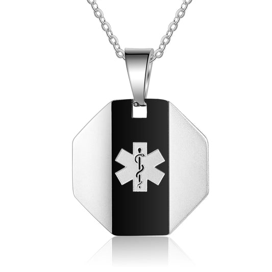 Engraving Stainless Steel Medical Necklace