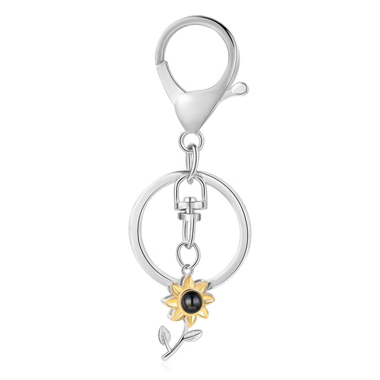 Custom Projection Sunflower Keychain