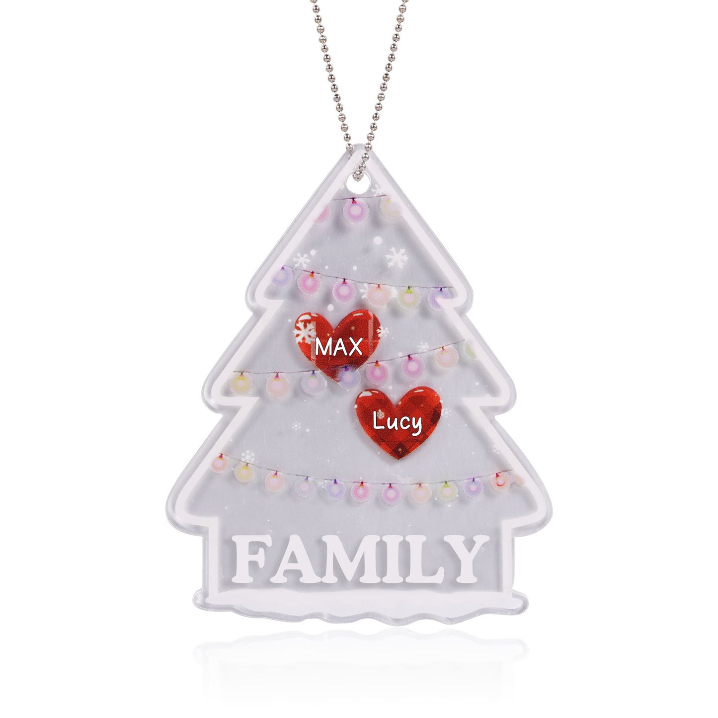 Custom Christmas Tree Heart Name Christmas Ornament