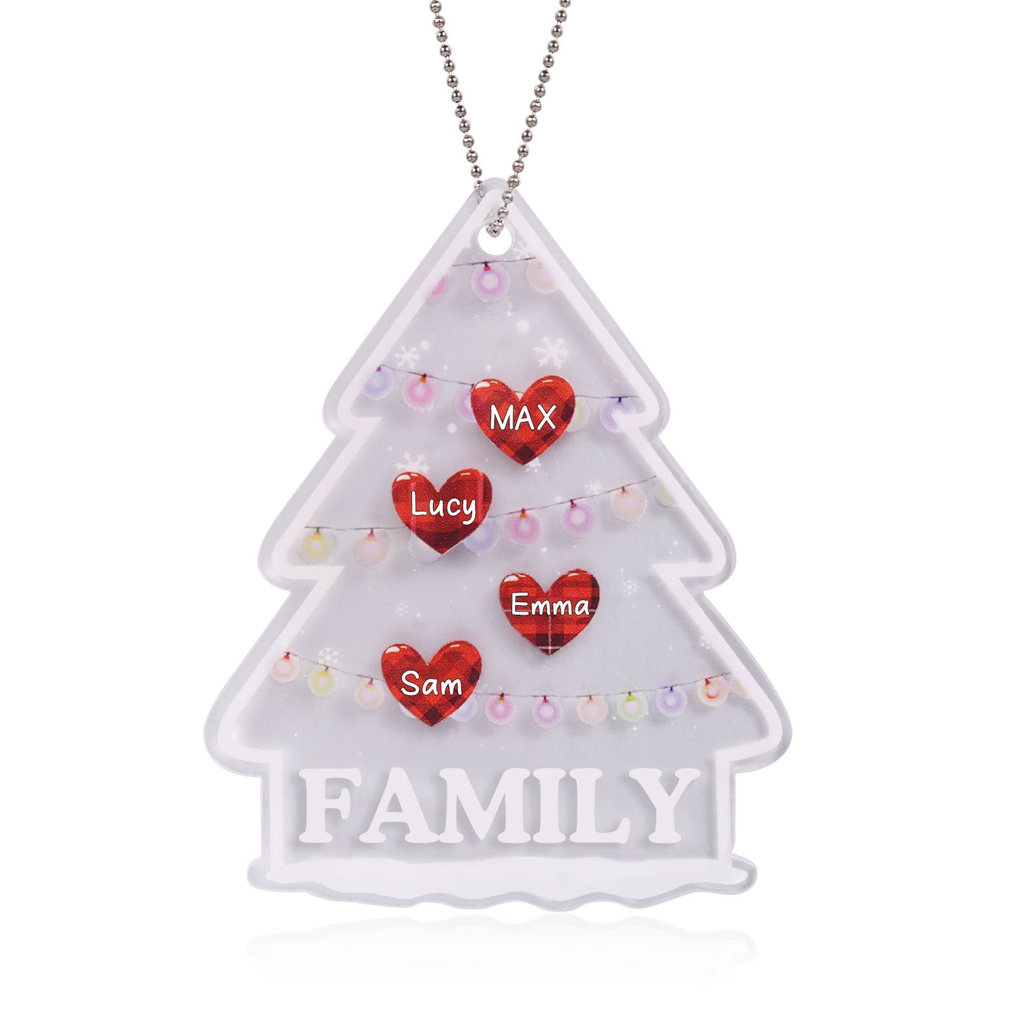 Custom Christmas Tree Heart Name Christmas Ornament