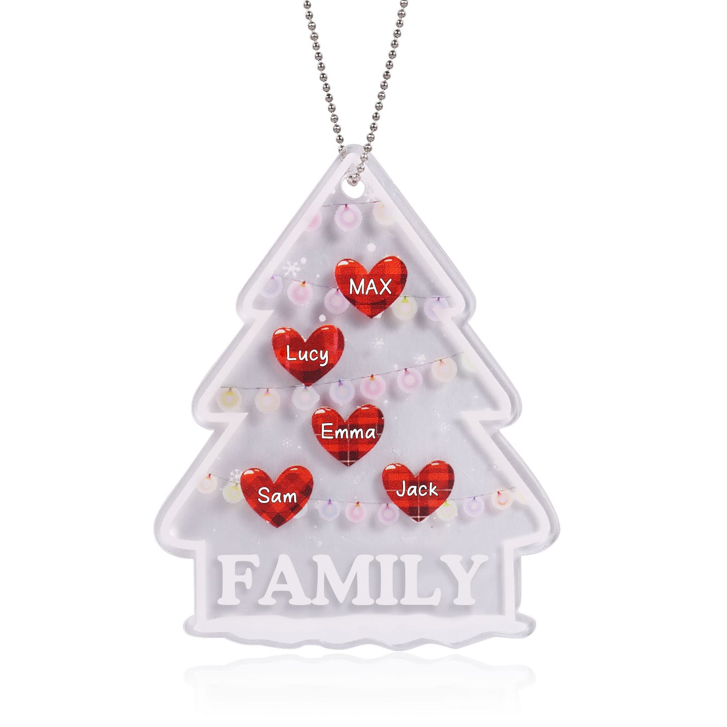 Custom Christmas Tree Heart Name Christmas Ornament