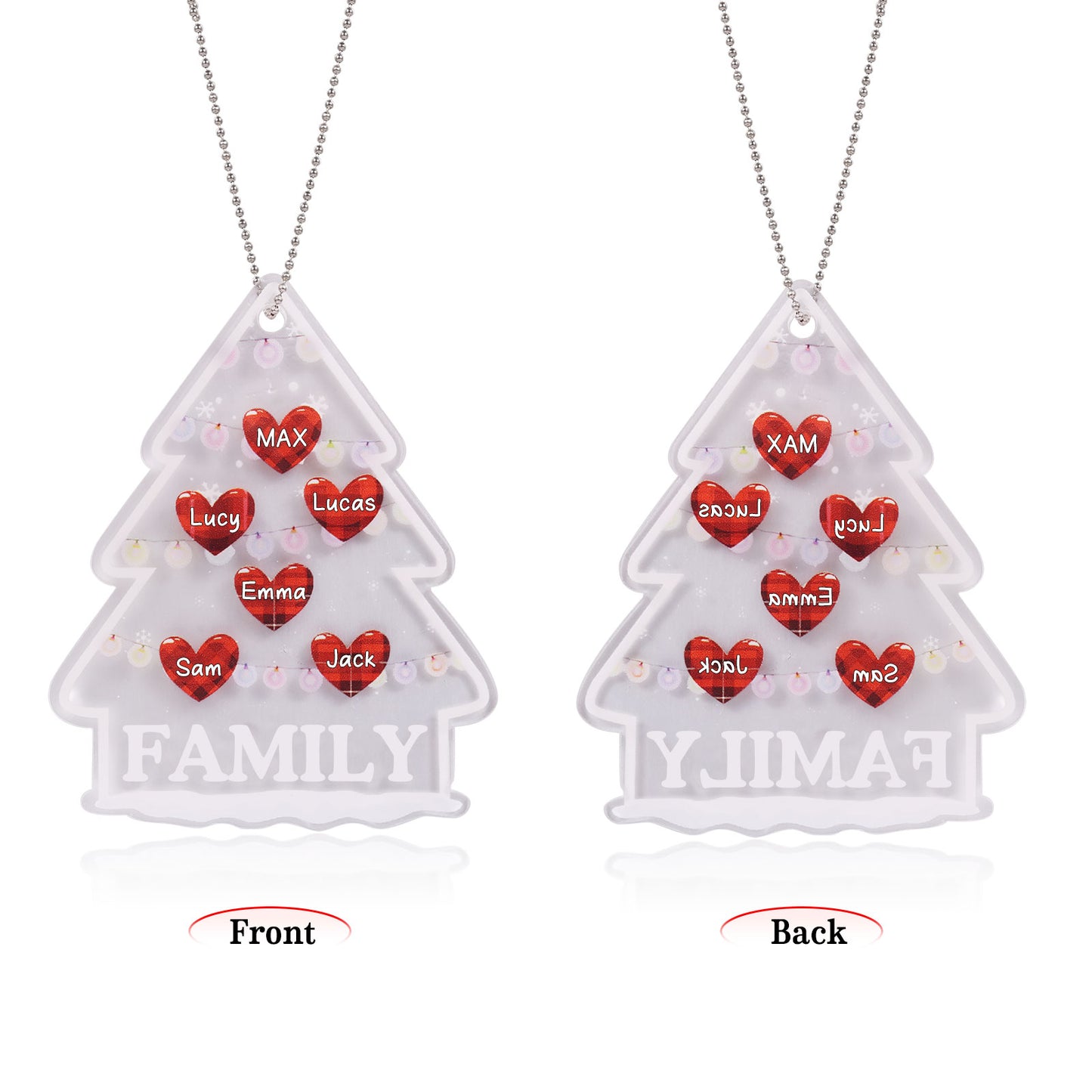 Custom Christmas Tree Heart Name Christmas Ornament