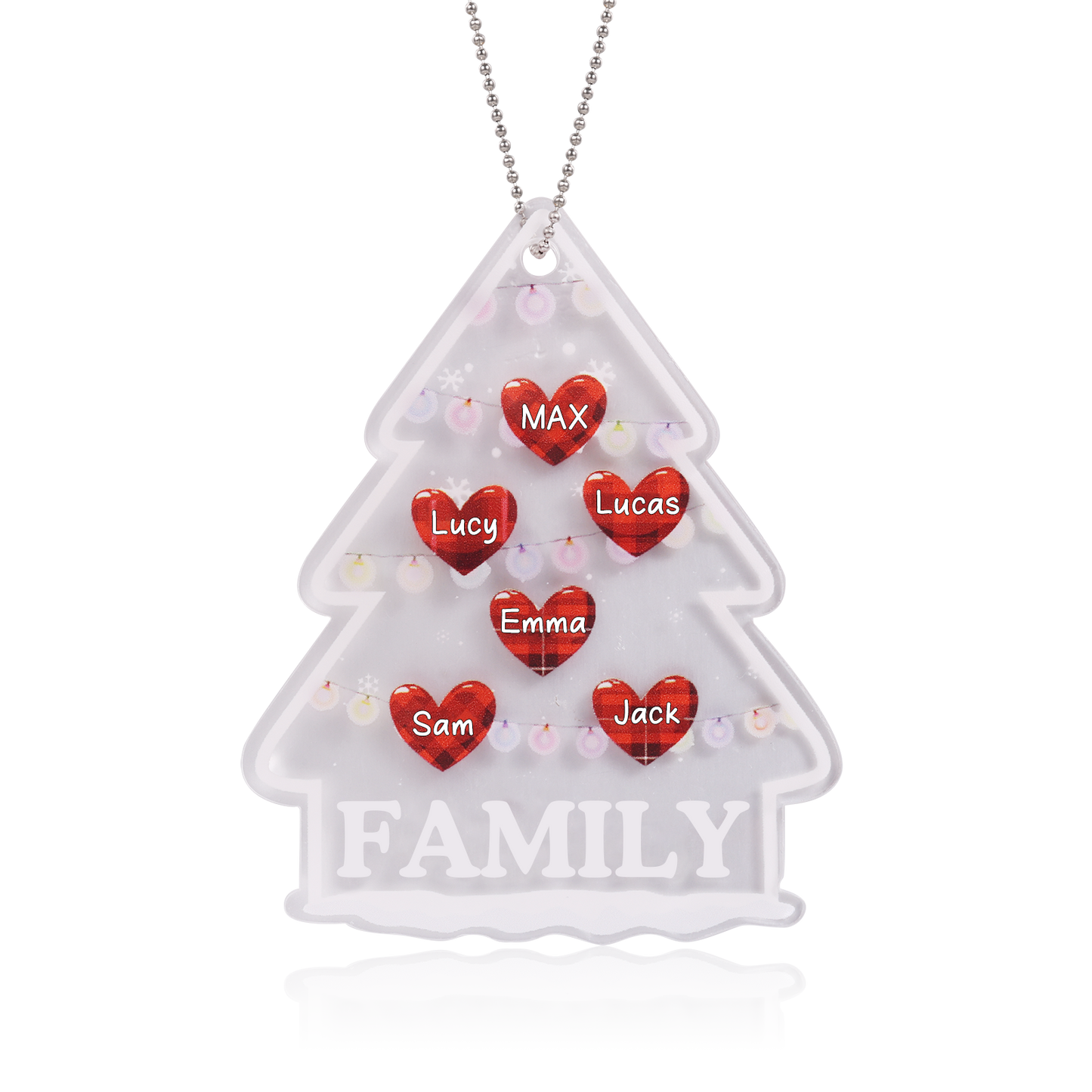 Custom Christmas Tree Heart Name Christmas Ornament