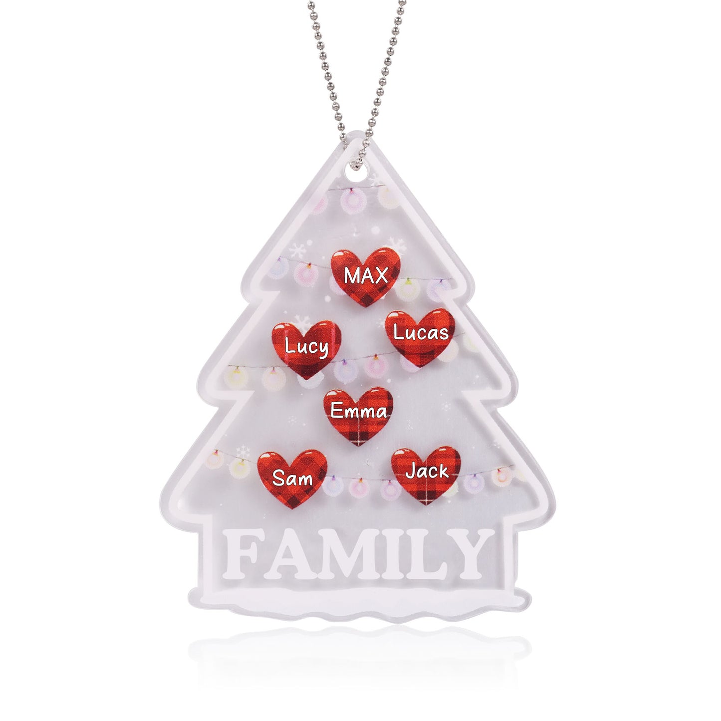 Custom Christmas Tree Heart Name Christmas Ornament