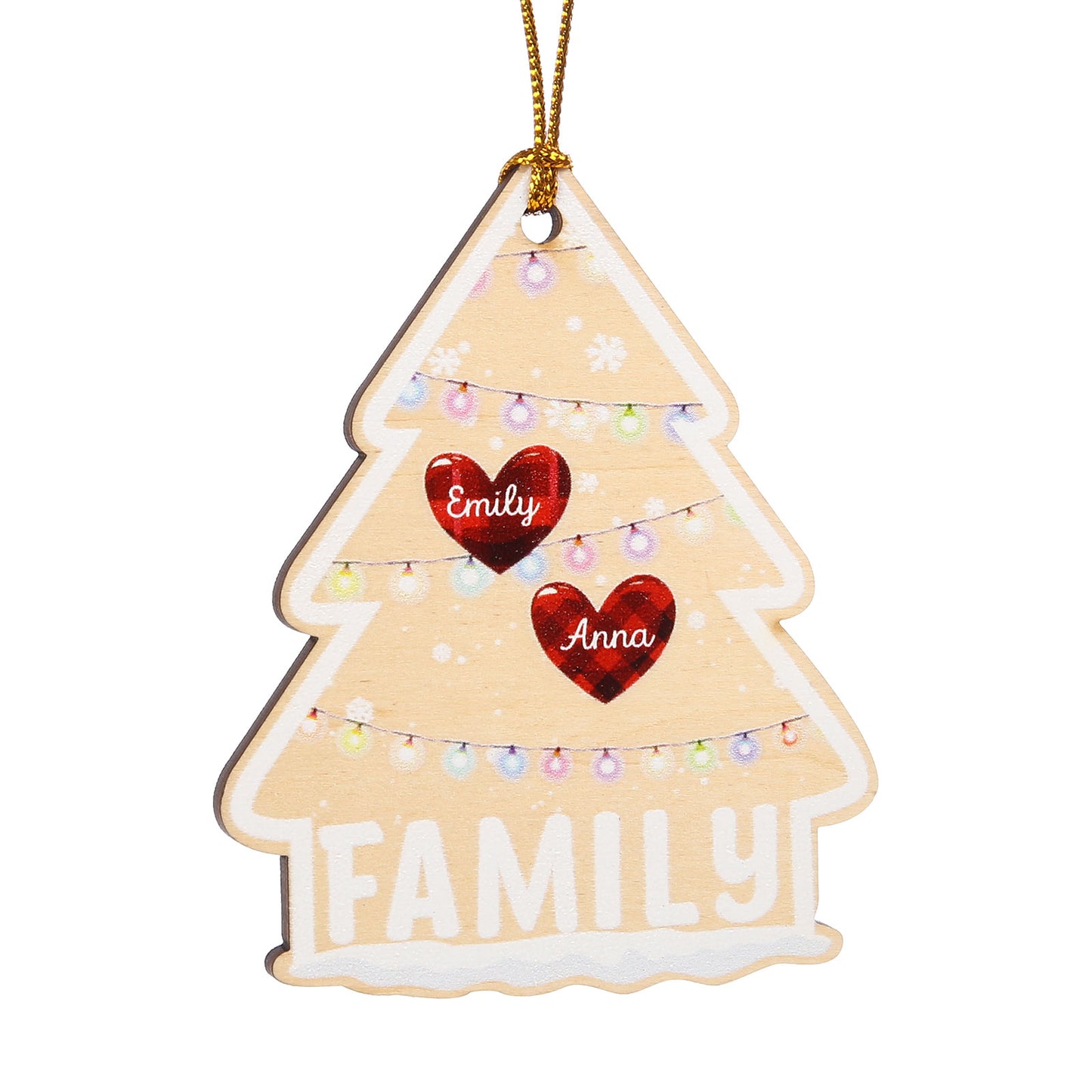 Custom Heart Shape Name Christmas Tree Christmas Ornament