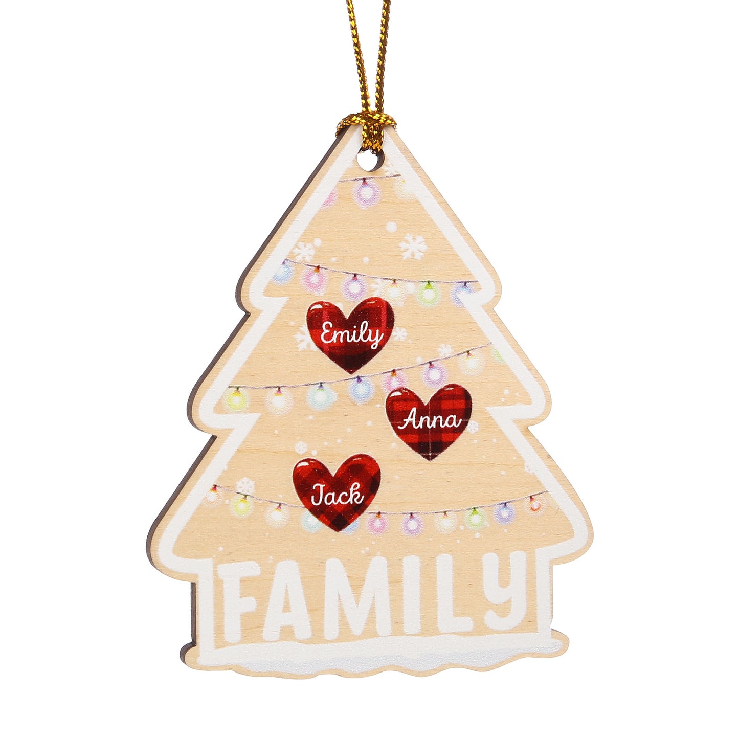 Custom Heart Shape Name Christmas Tree Christmas Ornament