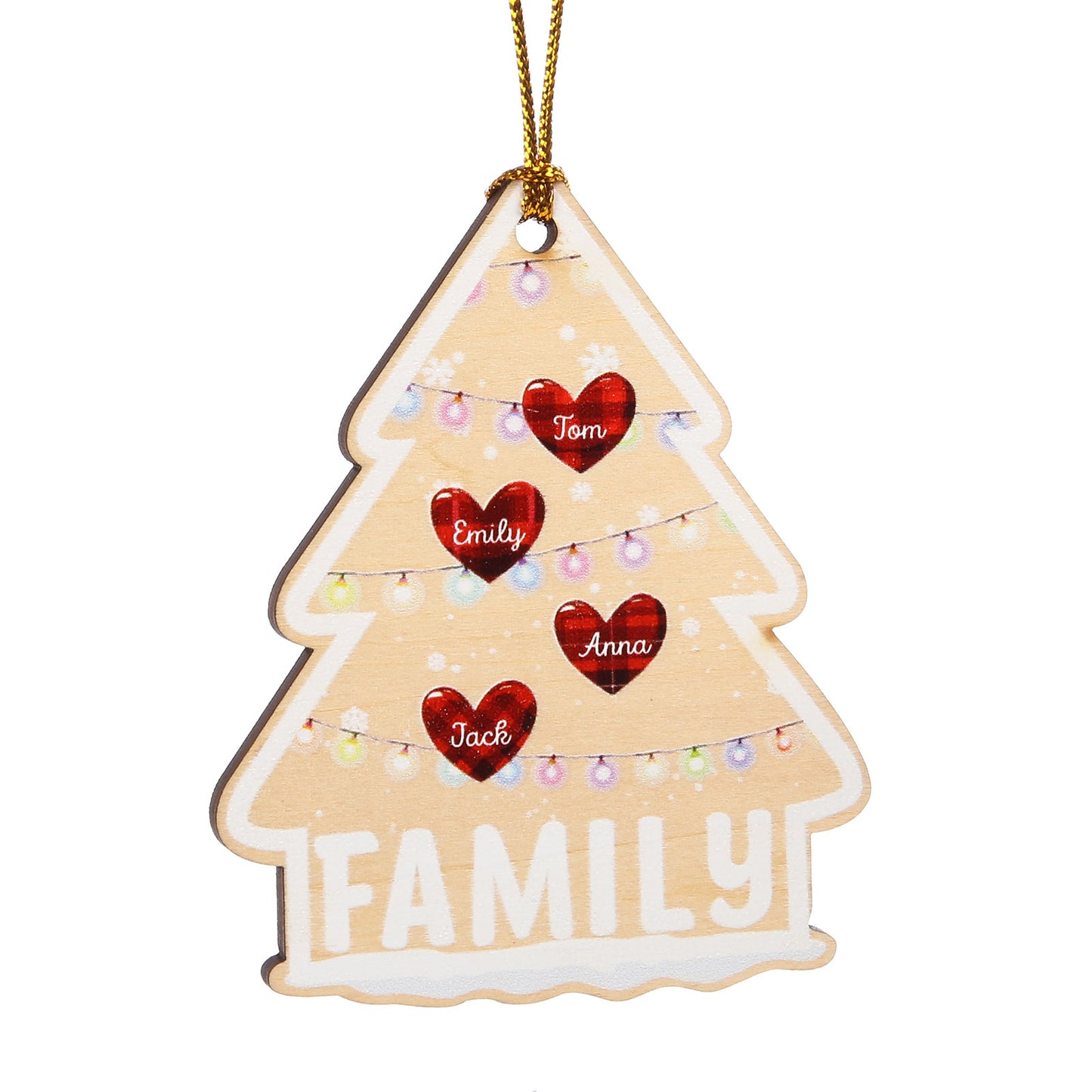 Custom Heart Shape Name Christmas Tree Christmas Ornament