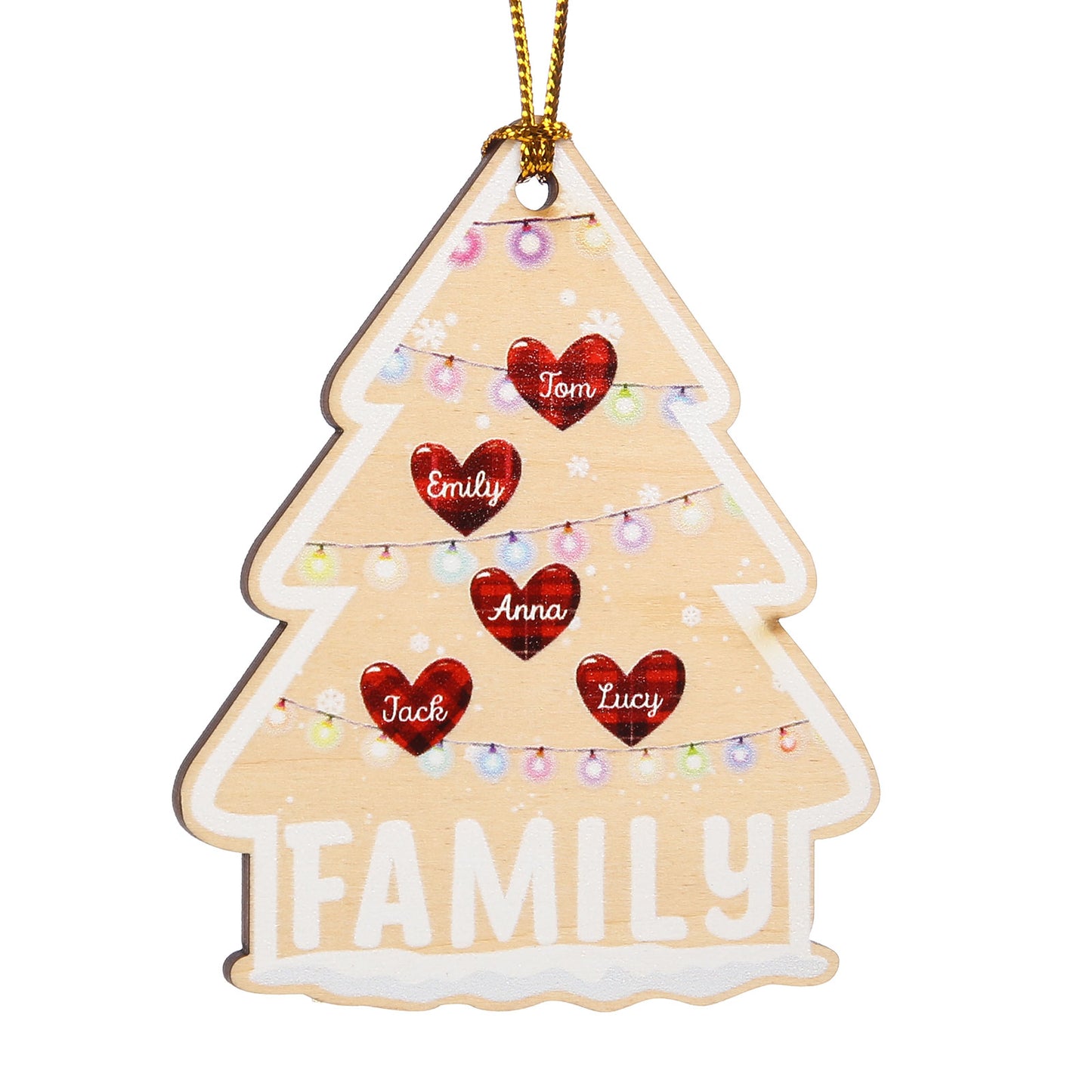 Custom Heart Shape Name Christmas Tree Christmas Ornament