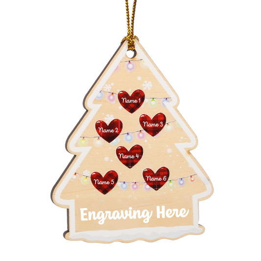 Custom Heart Shape Name Christmas Tree Christmas Ornament