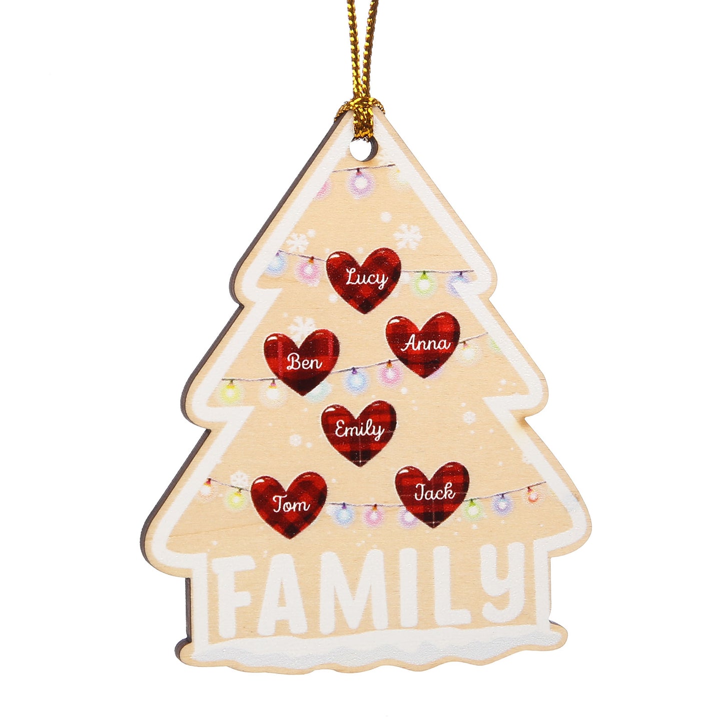 Custom Heart Shape Name Christmas Tree Christmas Ornament