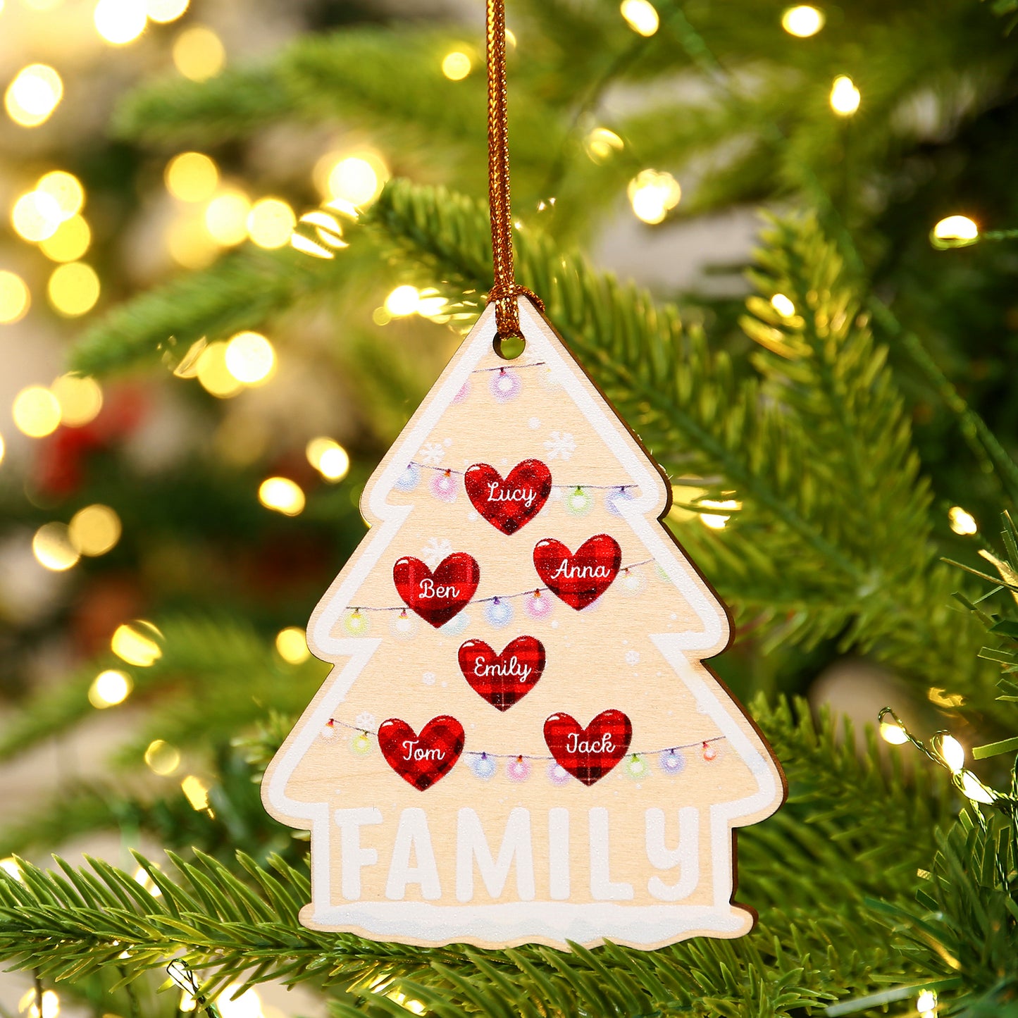 Custom Heart Shape Name Christmas Tree Christmas Ornament