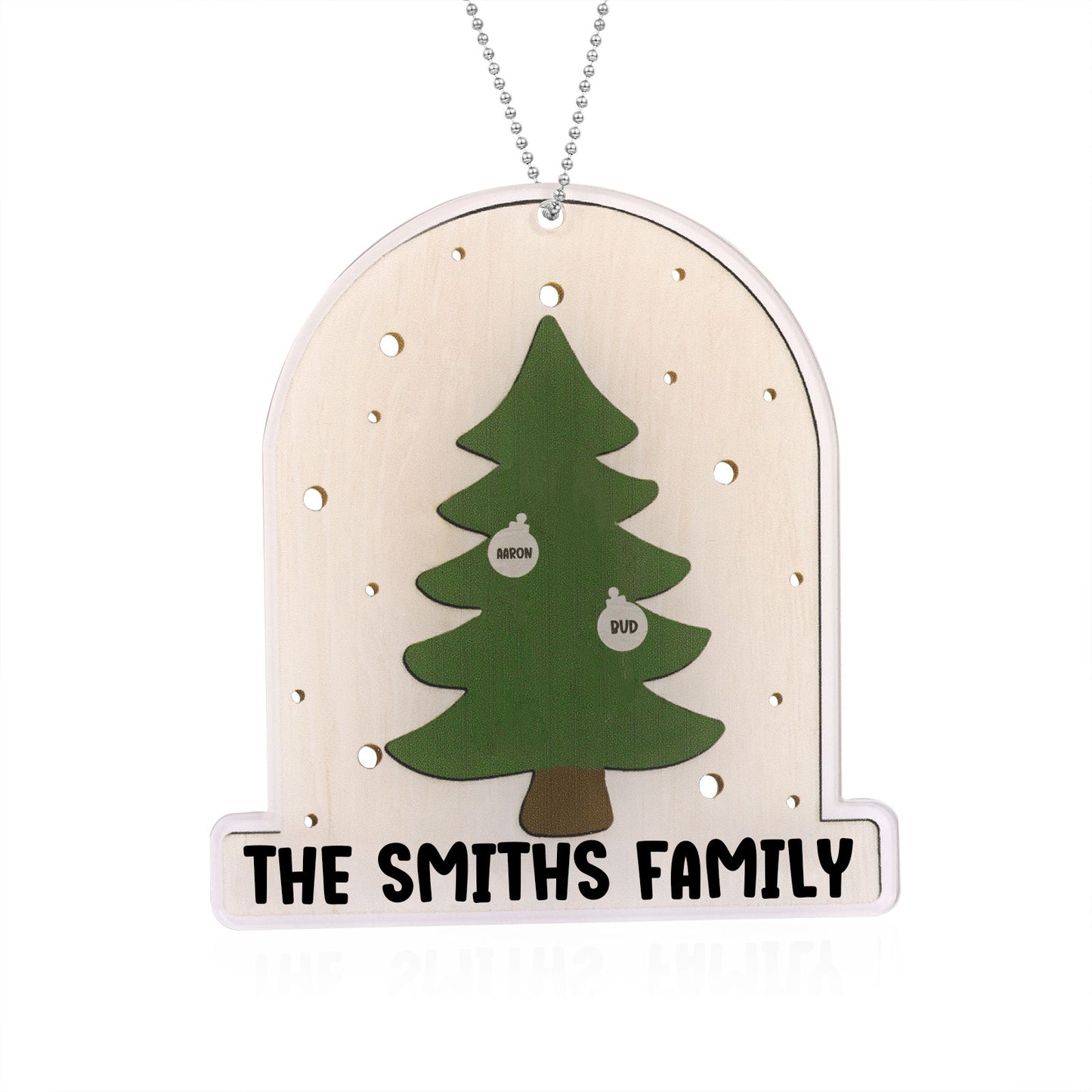 Personalized Christmas Ornament With Engraved 2-6 Names