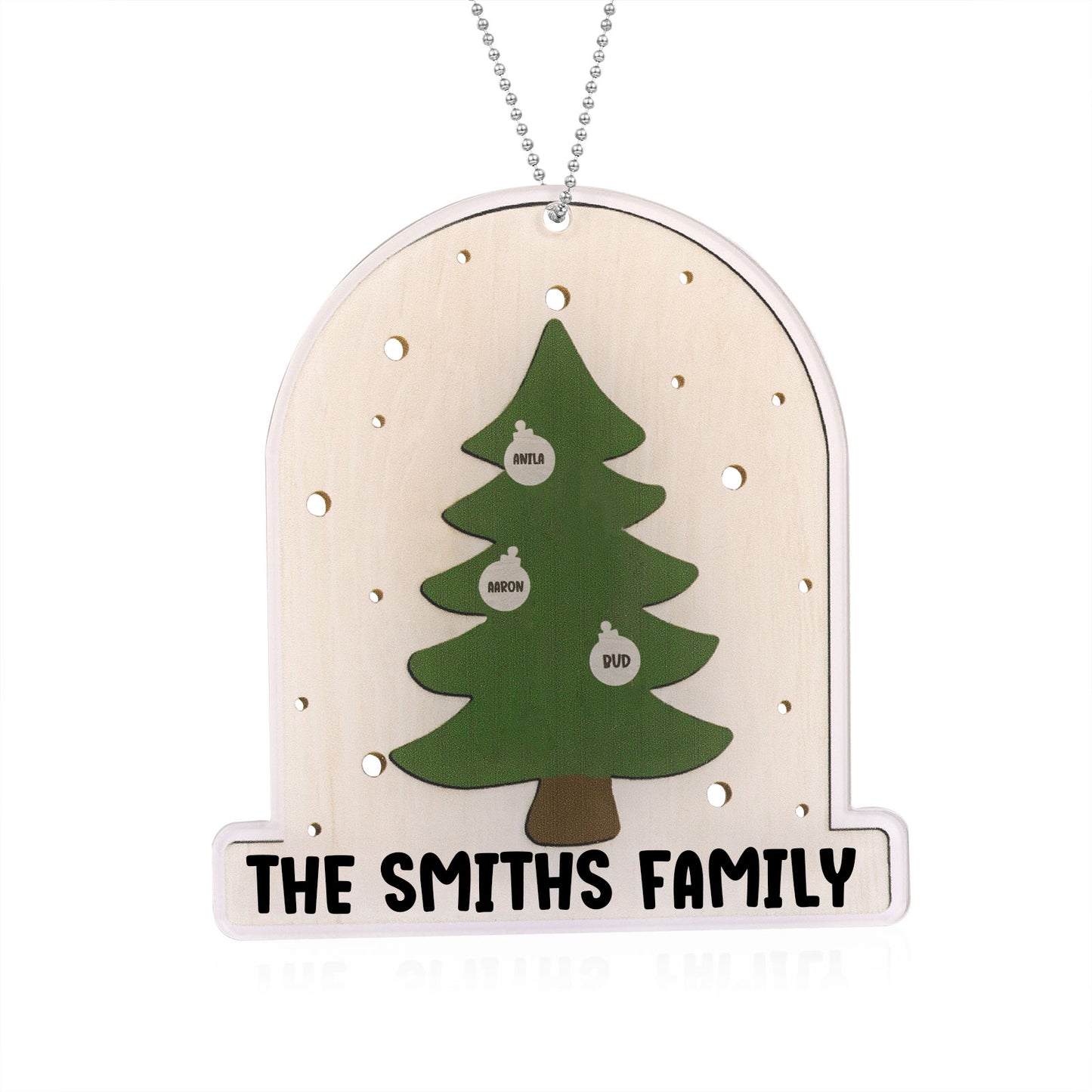 Personalized Christmas Ornament With Engraved 2-6 Names