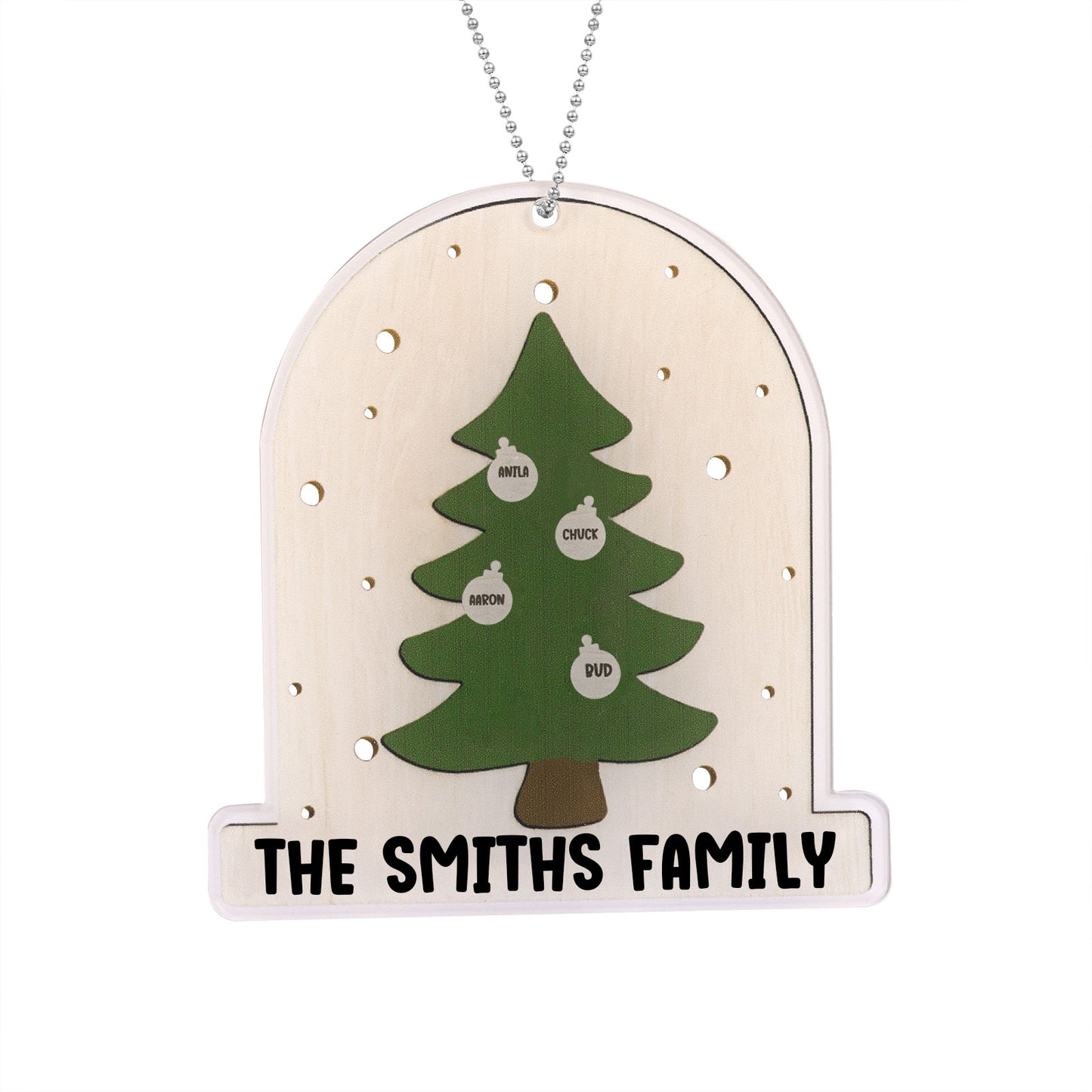 Personalized Christmas Ornament With Engraved 2-6 Names