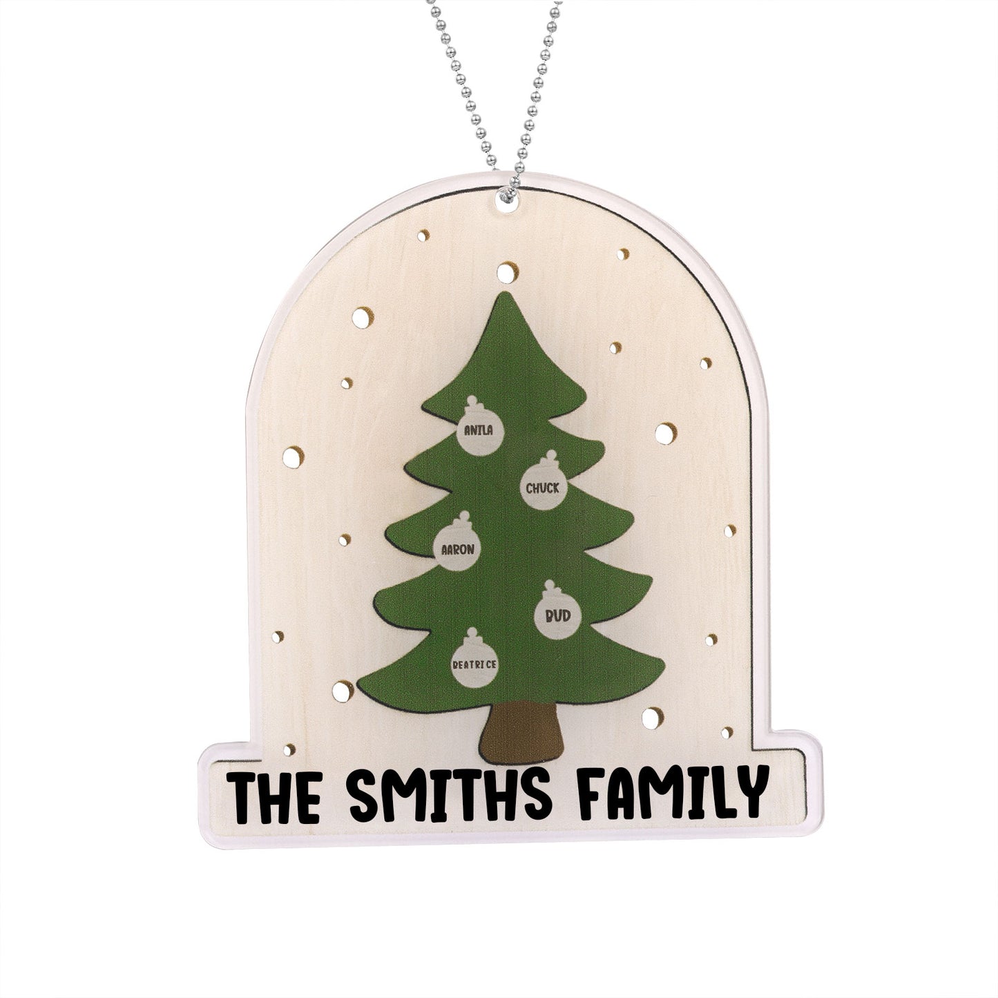 Personalized Christmas Ornament With Engraved 2-6 Names