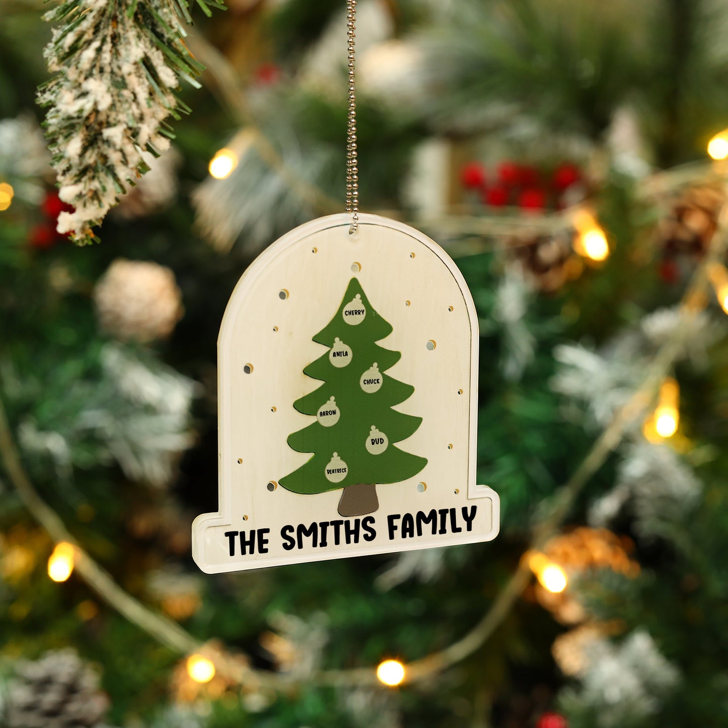 Personalized Christmas Ornament With Engraved 2-6 Names