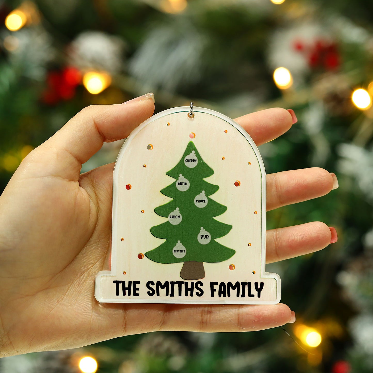 Personalized Christmas Ornament With Engraved 2-6 Names