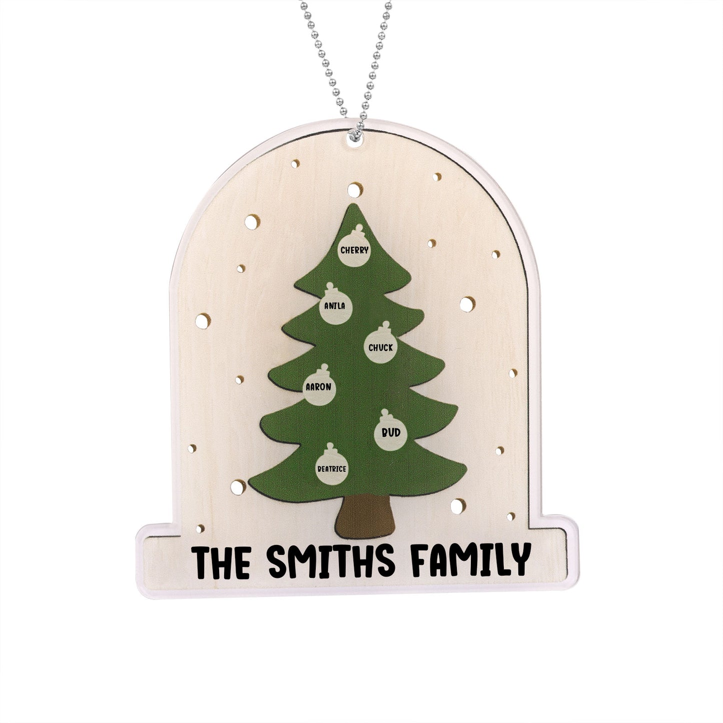 Personalized Christmas Ornament With Engraved 2-6 Names