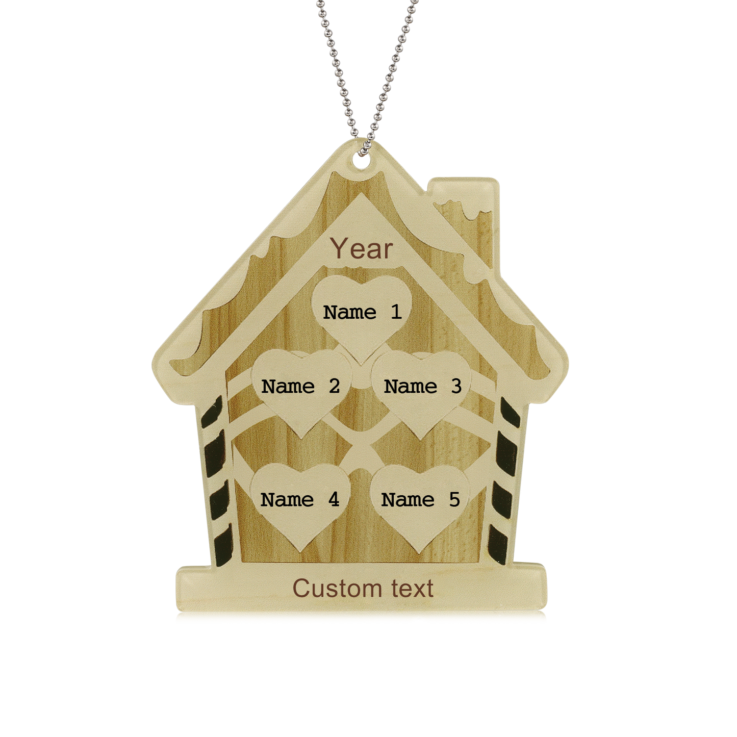 Home Personalized Christmas Ornament With Engraved 2-6 Names