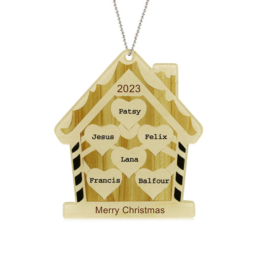 Home Personalized Christmas Ornament With Engraved 2-6 Names