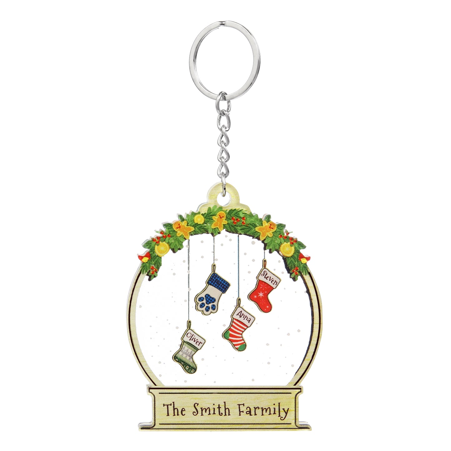 Christmas Decoration Custom Name Keychain