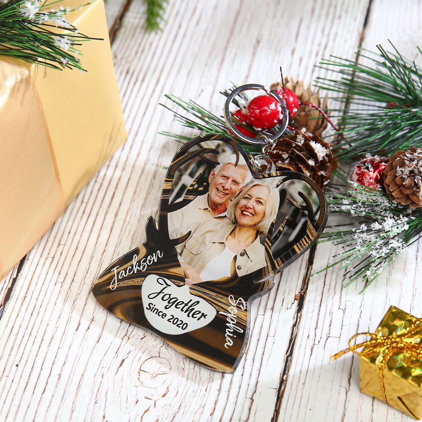 Christmas Decoration Custom Photo Keychain