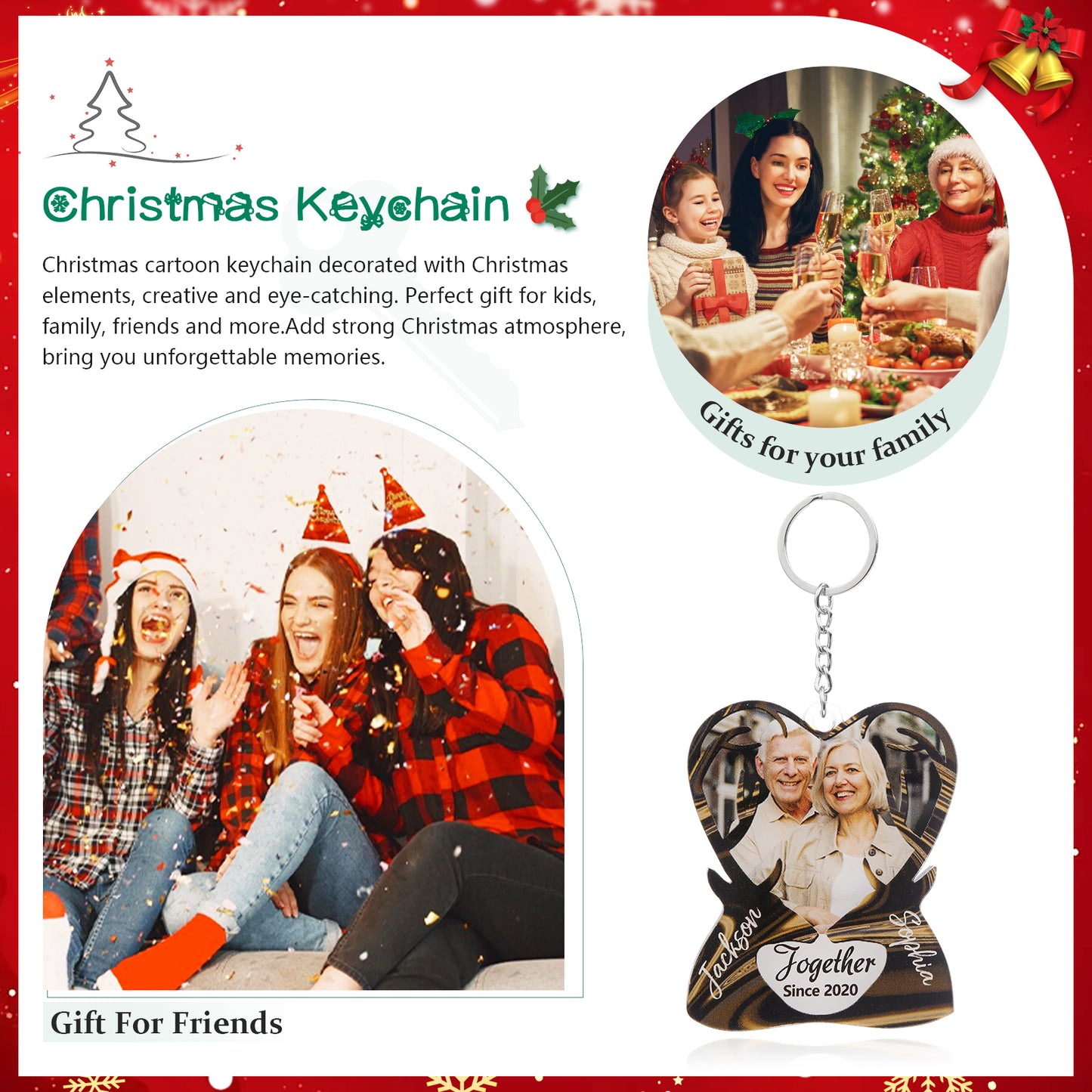 Christmas Decoration Custom Photo Keychain