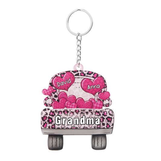 Christmas Decoration Custom Name Car Heart Keychain