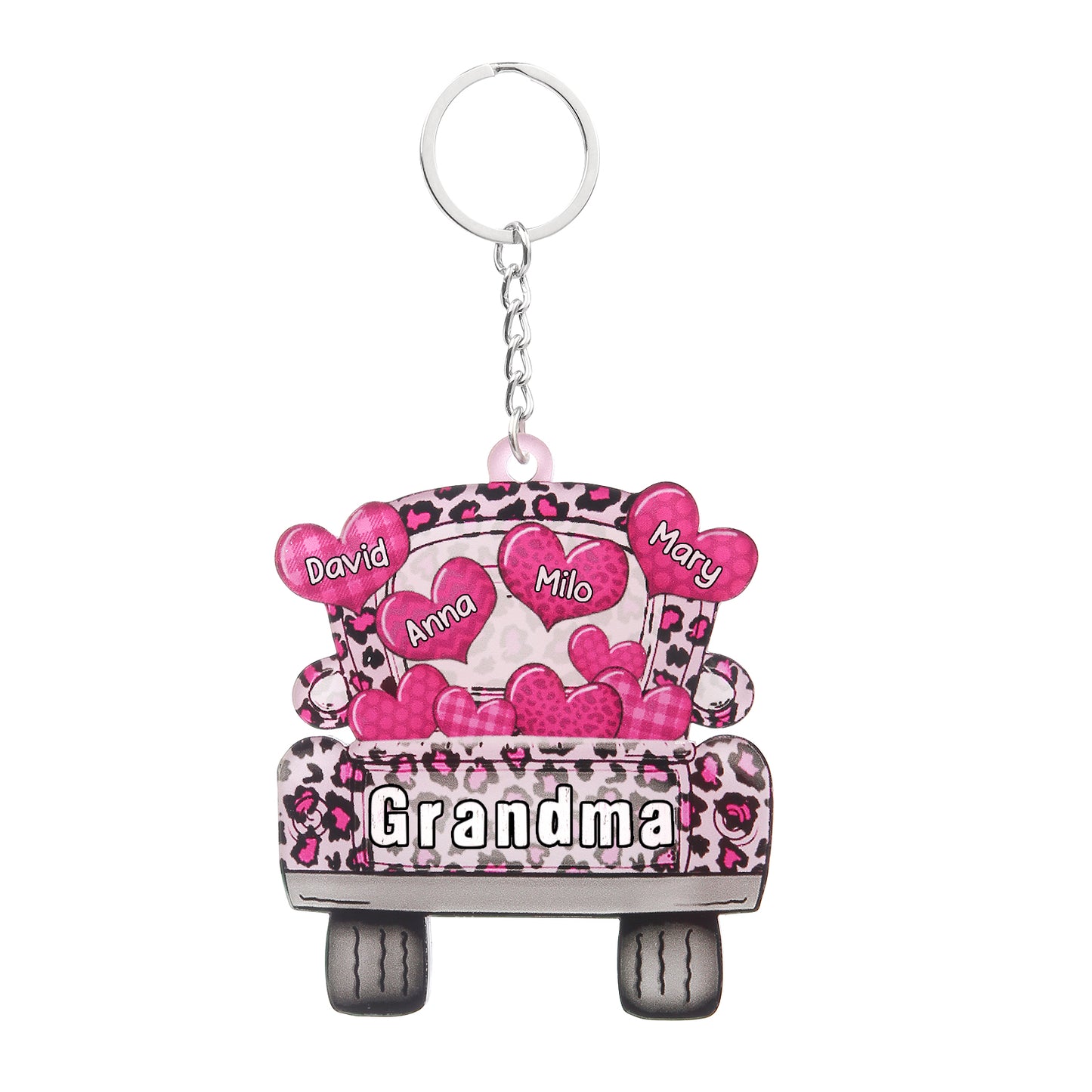 Christmas Decoration Custom Name Car Heart Keychain