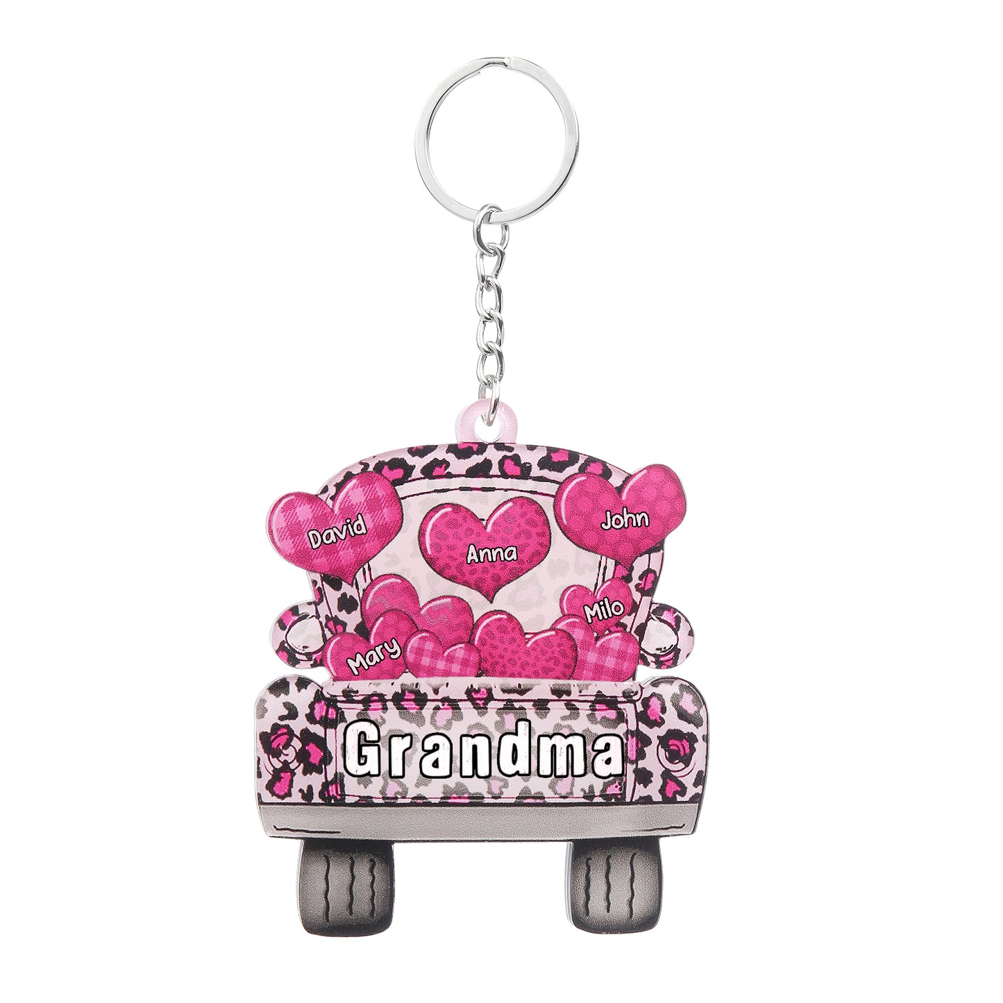 Christmas Decoration Custom Name Car Heart Keychain