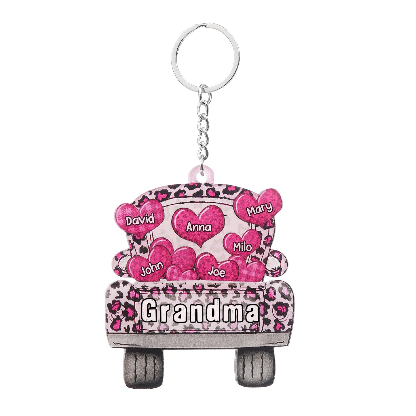 Christmas Decoration Custom Name Car Heart Keychain