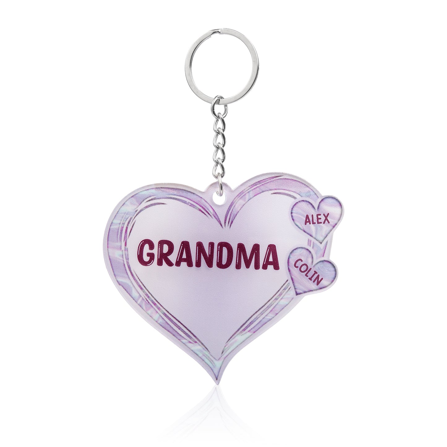 Christmas Decoration Custom Acrylic Name Heart Keychain